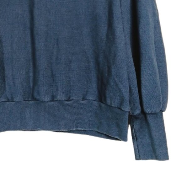 AG Adriano Goldschmied Crew Sweatshirt Womens S Blue Textured Puff Sleeve New - Picture 3 of 5